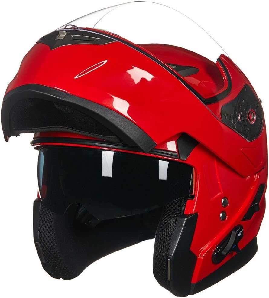 ILM - Casco de Motocicleta Modular Integrado con Bluetooth, con protección Solar para Mp3, Modelo 953/953 Pro！