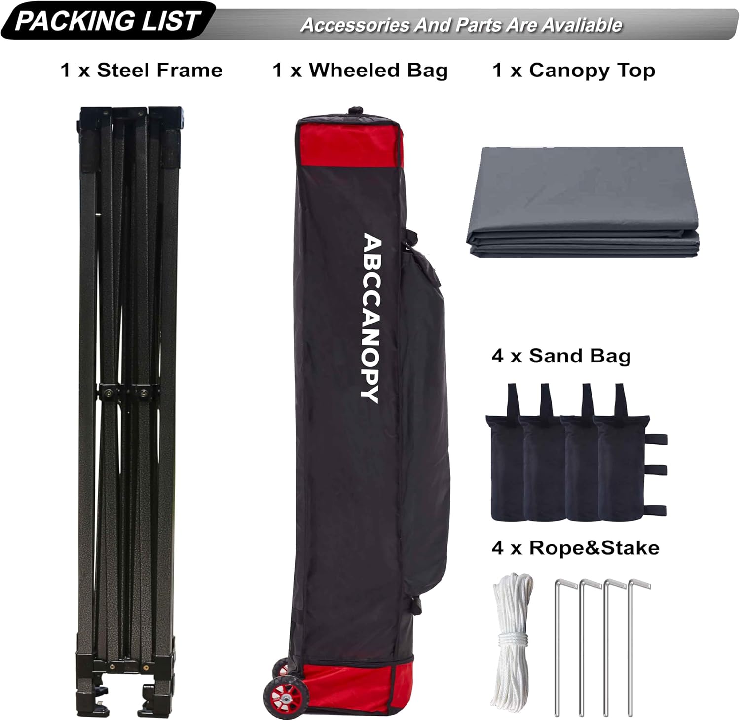 ABCCANOPY Kingkong-Series - Juego de Dosel instantáneo Comercial de 10 x 10 pies (Incluye Bolsa de Transporte de 30 Colores), Azul (Sky Blue)