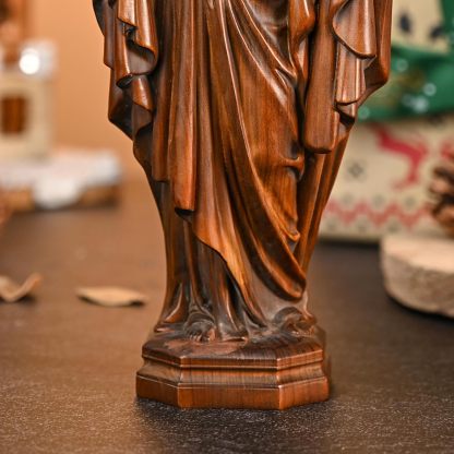 BGCOPPER - Estatua de madera de Virgen María, adorno de figura virgen católica, regalo religioso para decoración del hogar, Navidad, 8.6 pulgadas
