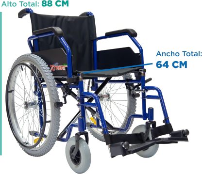 Silla de Ruedas Activ Xtreme ReActiv, Brazos FlipUp y Descansapies Desmontables/Abatibles, R8x2", Rin Aluminio R24x1.75" Neum, T. Nylon, Lodo (Negro)
