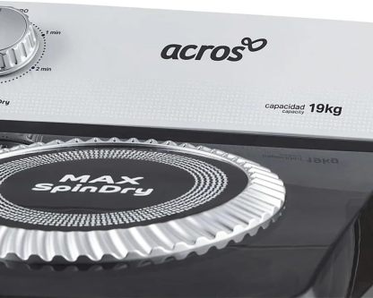 Lavadora Acros de 19kg Dos tinas Semiautomática MaxSpin Dry Blanca modelo ALD-1945JE