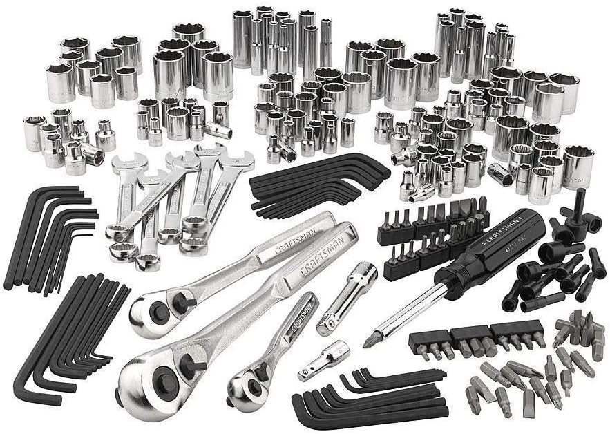 Craftsman - Juego de herramientas métricas SAE de 230 piezas, 230 piezas, juego de llaves de carraca, estuche de transporte incluido