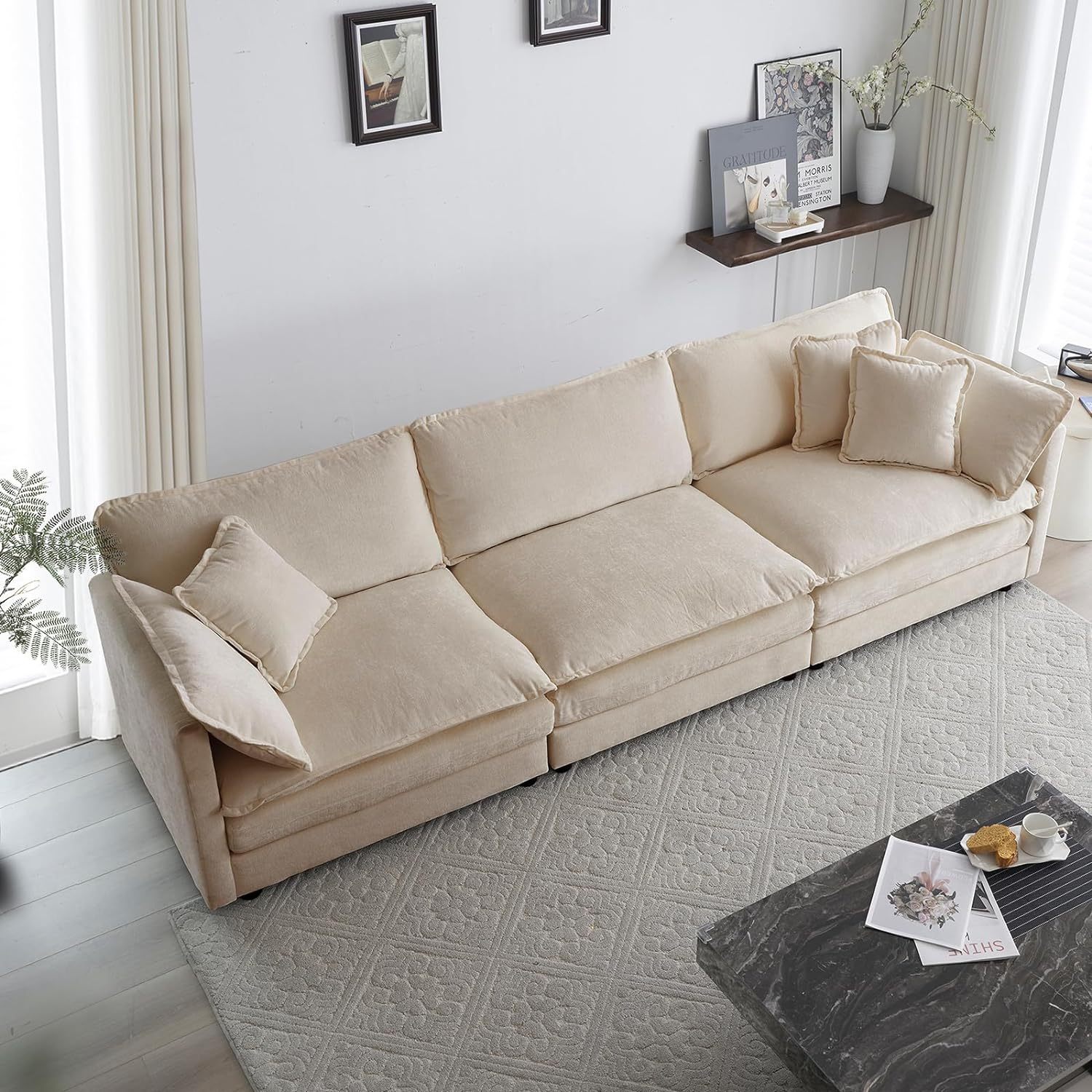 Neylory - Sofá de dos plazas con 2 almohadas para sala de estar, recám