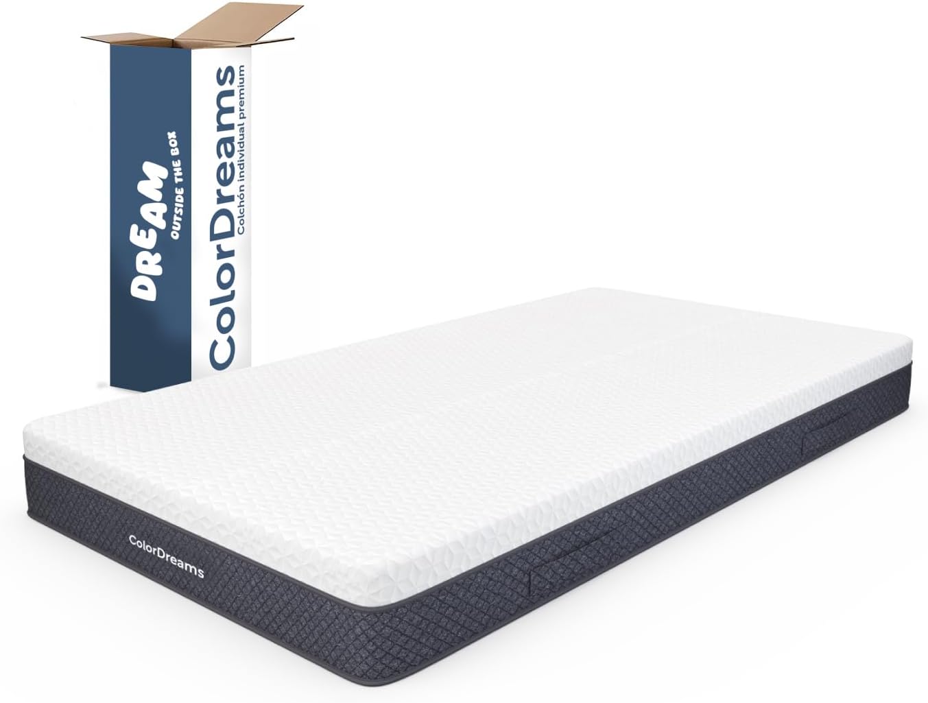 COLORDREAMS | Colchón en Caja Individual Memory – 100x190x23 cm - 6 Capas de Espuma de Alta Densidad – Manijas Reforzadas – Firmeza Justa – Hipoalergénico
