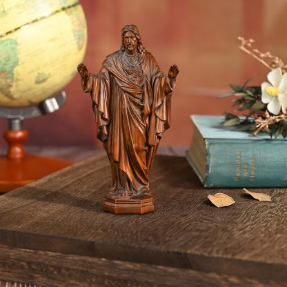 BGCOPPER - Estatua de madera de Virgen María, adorno de figura virgen católica, regalo religioso para decoración del hogar, Navidad, 8.6 pulgadas