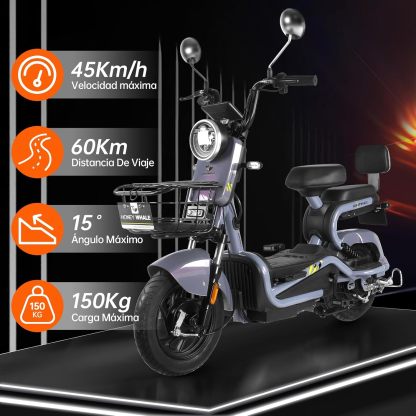 HONEYWHALE KC-Cool Bicicleta Electrica para Adultos, Bicimoto Eléctrica con Alarma, Máxima del Motor 700W, Velocidad Máxima 45KM/H, Autonomía 55-60KM, Baterías de Gran Capacidad 20AH