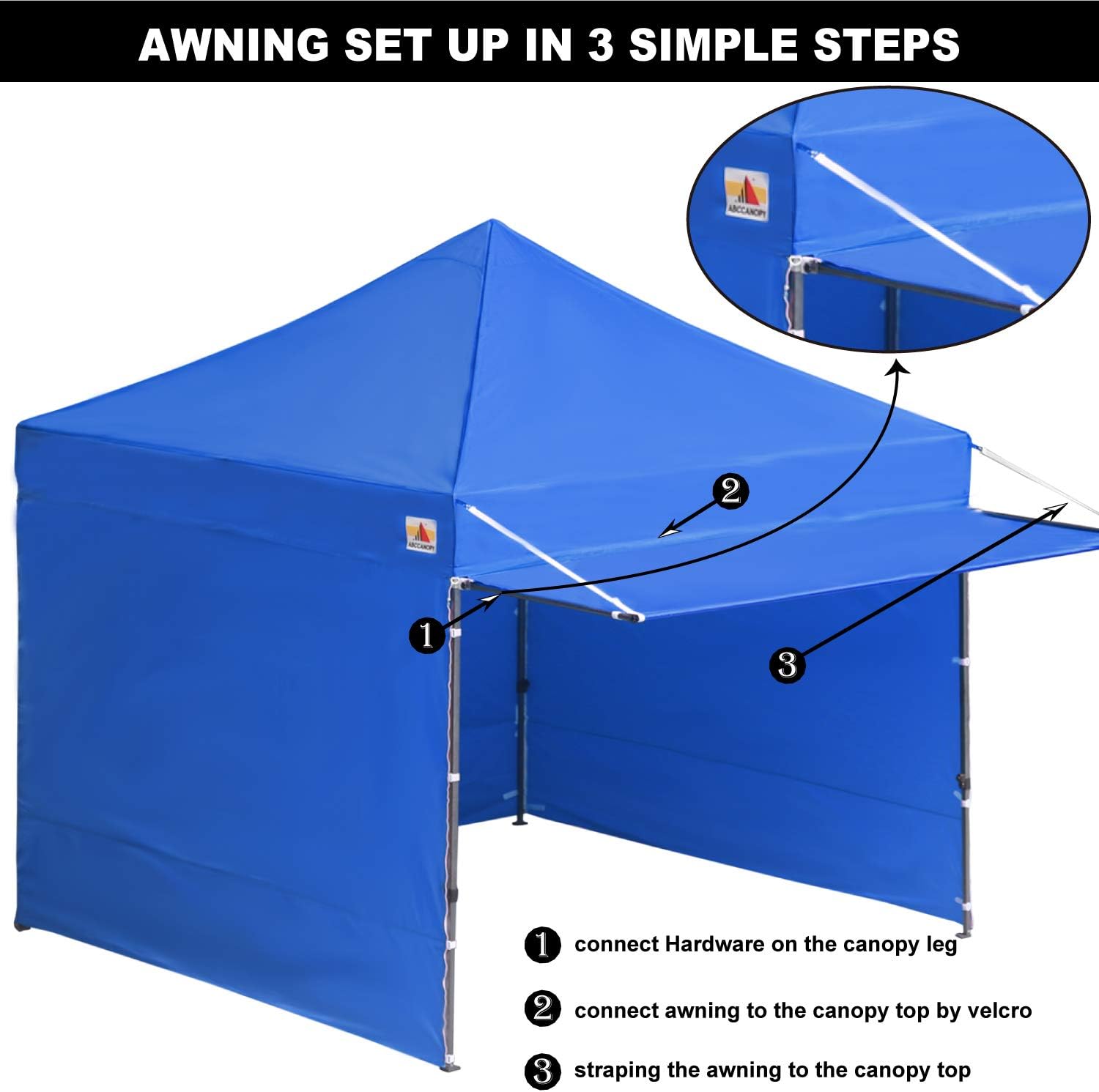 ABCCANOPY Kingkong-Series - Juego de Dosel instantáneo Comercial de 10 x 10 pies (Incluye Bolsa de Transporte de 30 Colores), Azul (Sky Blue)