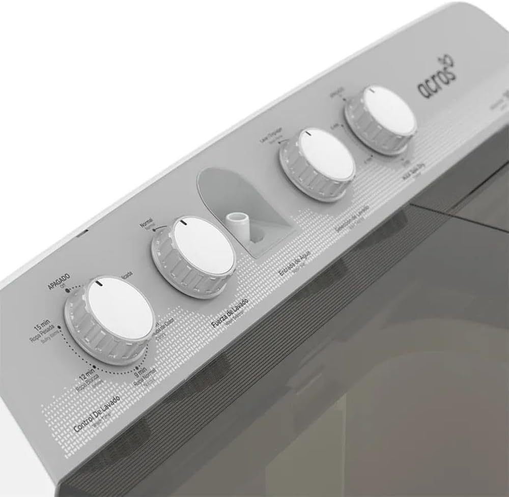 Lavadora Acros de 19kg Dos tinas Semiautomática MaxSpin Dry Blanca modelo ALD-1945JE