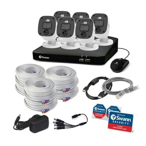 Sistema de Vigilancia Swann DVR 8 canales con 6 Cámaras PIR