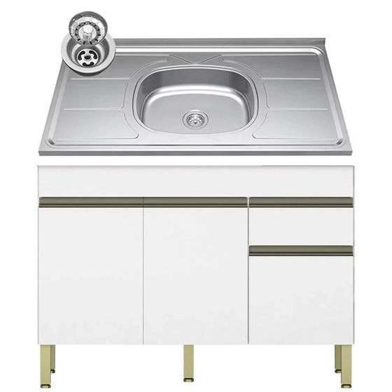 Mueble Mostrador 3 Puertas con Fregadero 150cm Lina K02 Supremo - Mpozenato