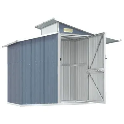 Cobertizo de jardín verde 270x130x208,5 cm acero galvanizado