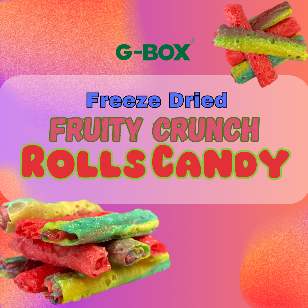 G-BOX FREEZE DRIED FRUITY CRUNCH ROLLS CANDY-G-BOX