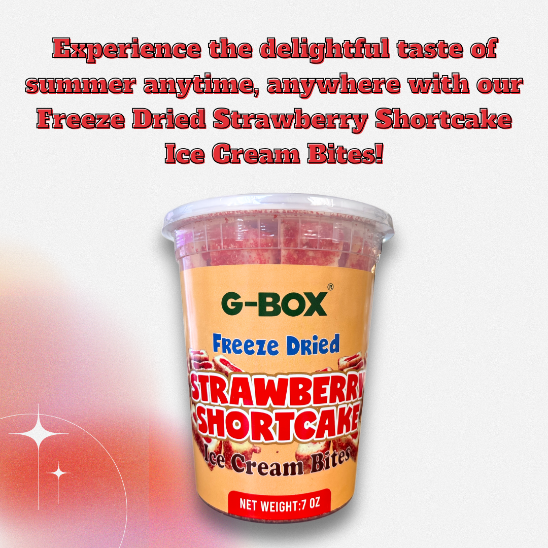 G-BOX FREEZE DRIED STRAWBERRY SHORTCAKE ICE CREAM BITES-G-BOX