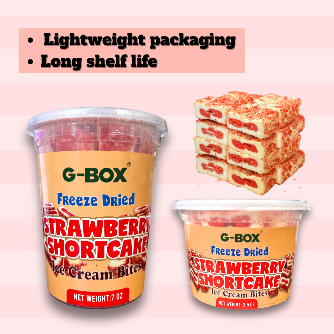 G-BOX FREEZE DRIED STRAWBERRY SHORTCAKE ICE CREAM BITES-G-BOX