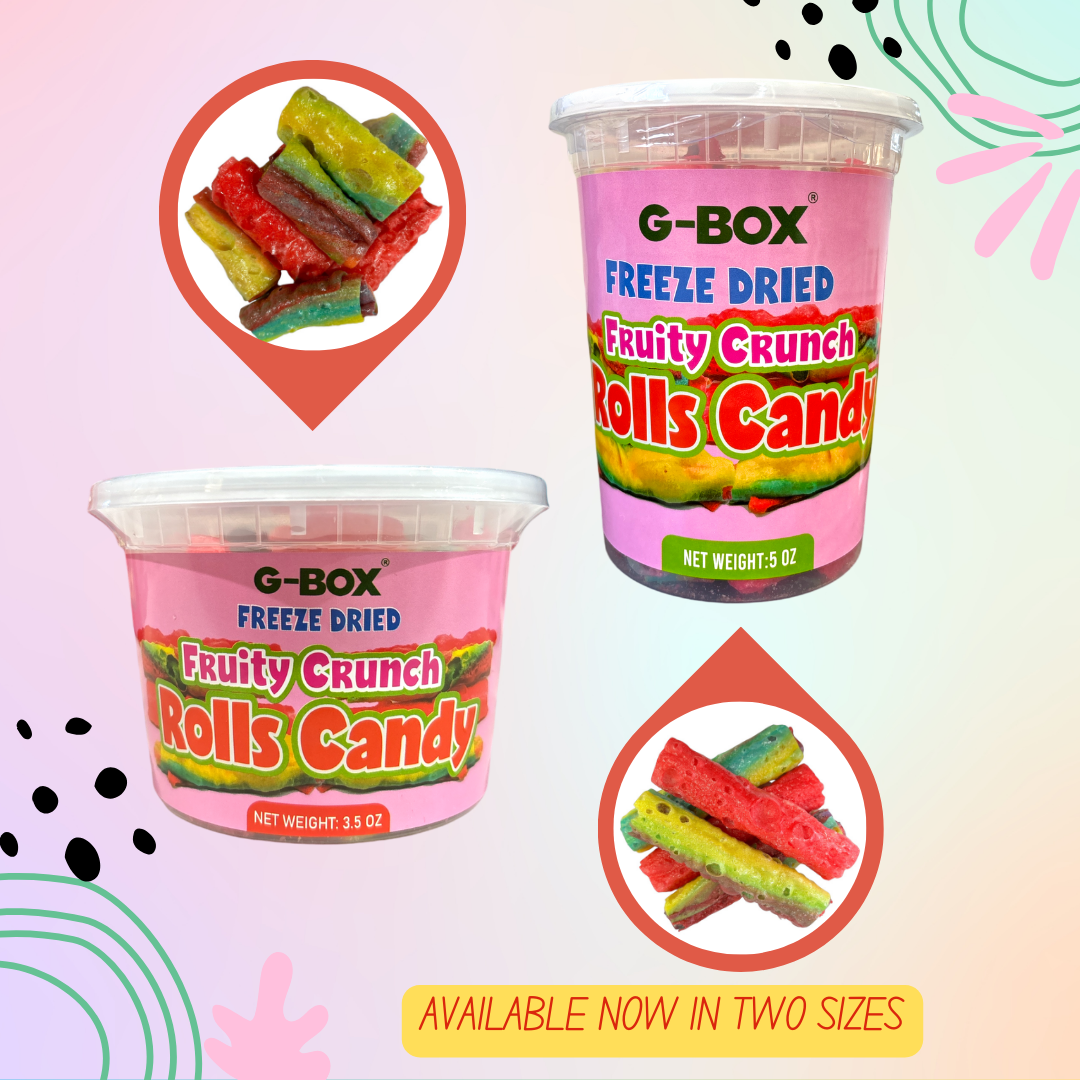 G-BOX FREEZE DRIED FRUITY CRUNCH ROLLS CANDY-G-BOX