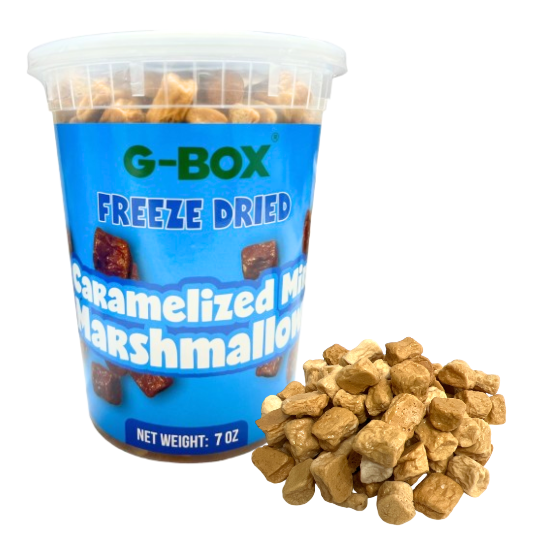 G-BOX FREEZE DRIED CARAMELIZED MINI MARSHMALLOWS-G-BOX