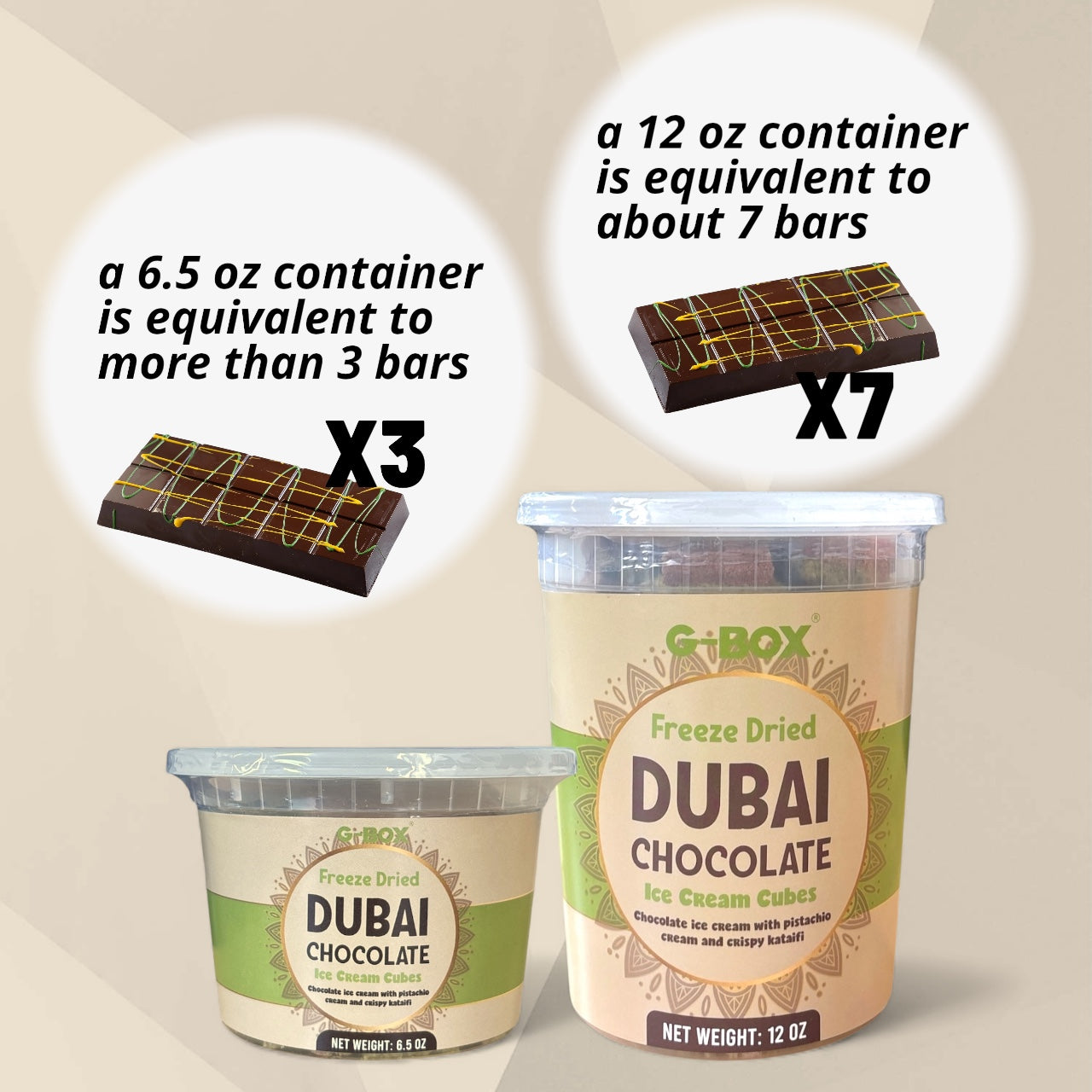 G-BOX FREEZE DRIED DUBAI CHOCOLATE ICE CREAM CUBES-G-BOX