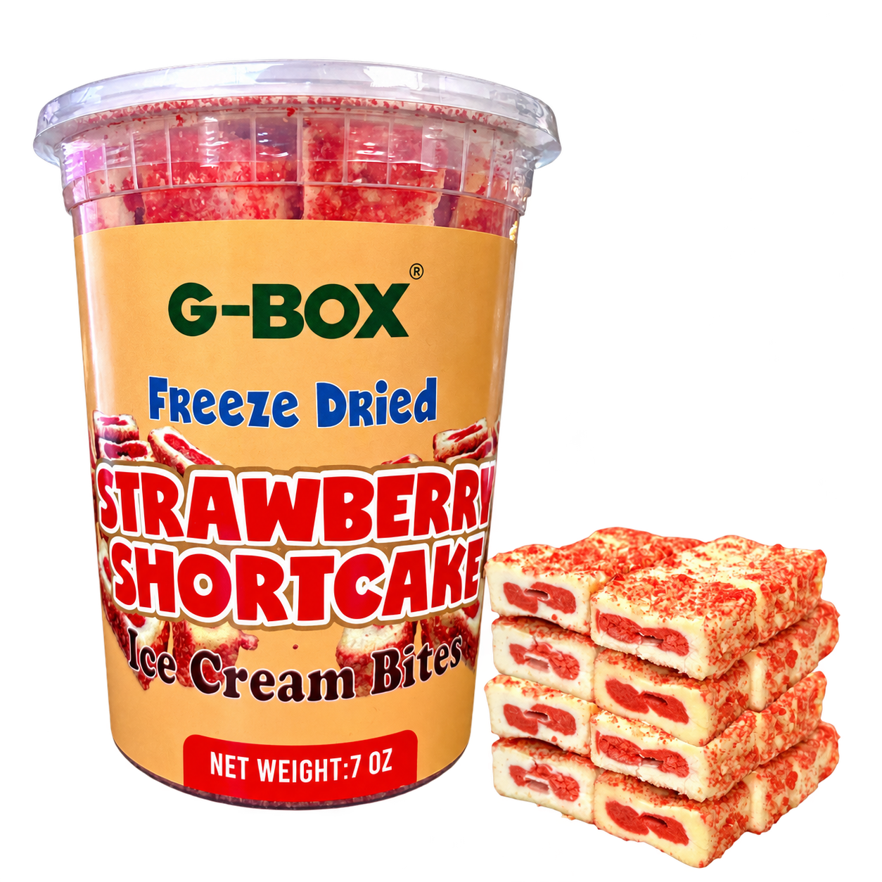 G-BOX FREEZE DRIED STRAWBERRY SHORTCAKE ICE CREAM BITES