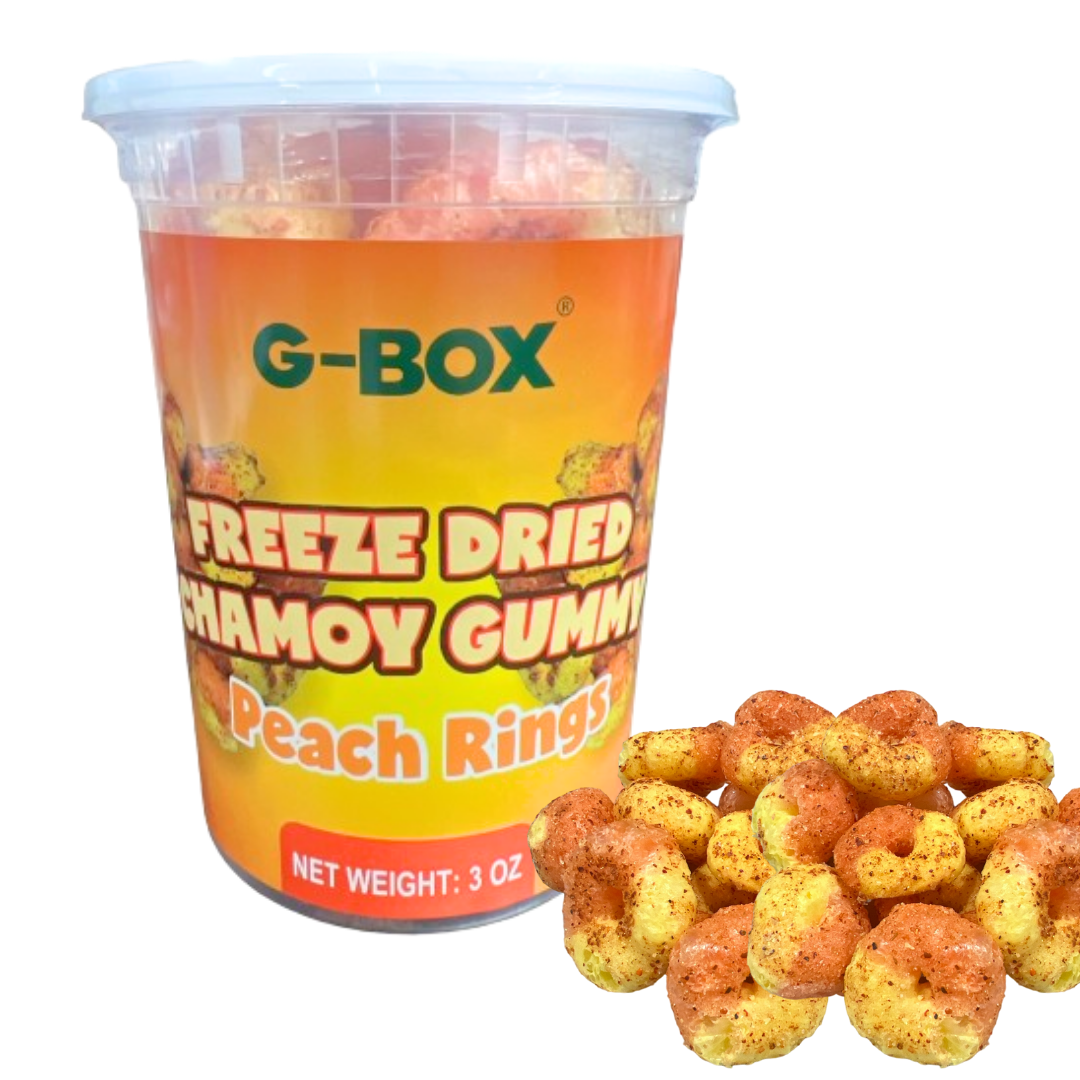G-BOX FREEZE DRIED GUMMY PEACH RINGS (CHAMOY FLAVOR)-G-BOX