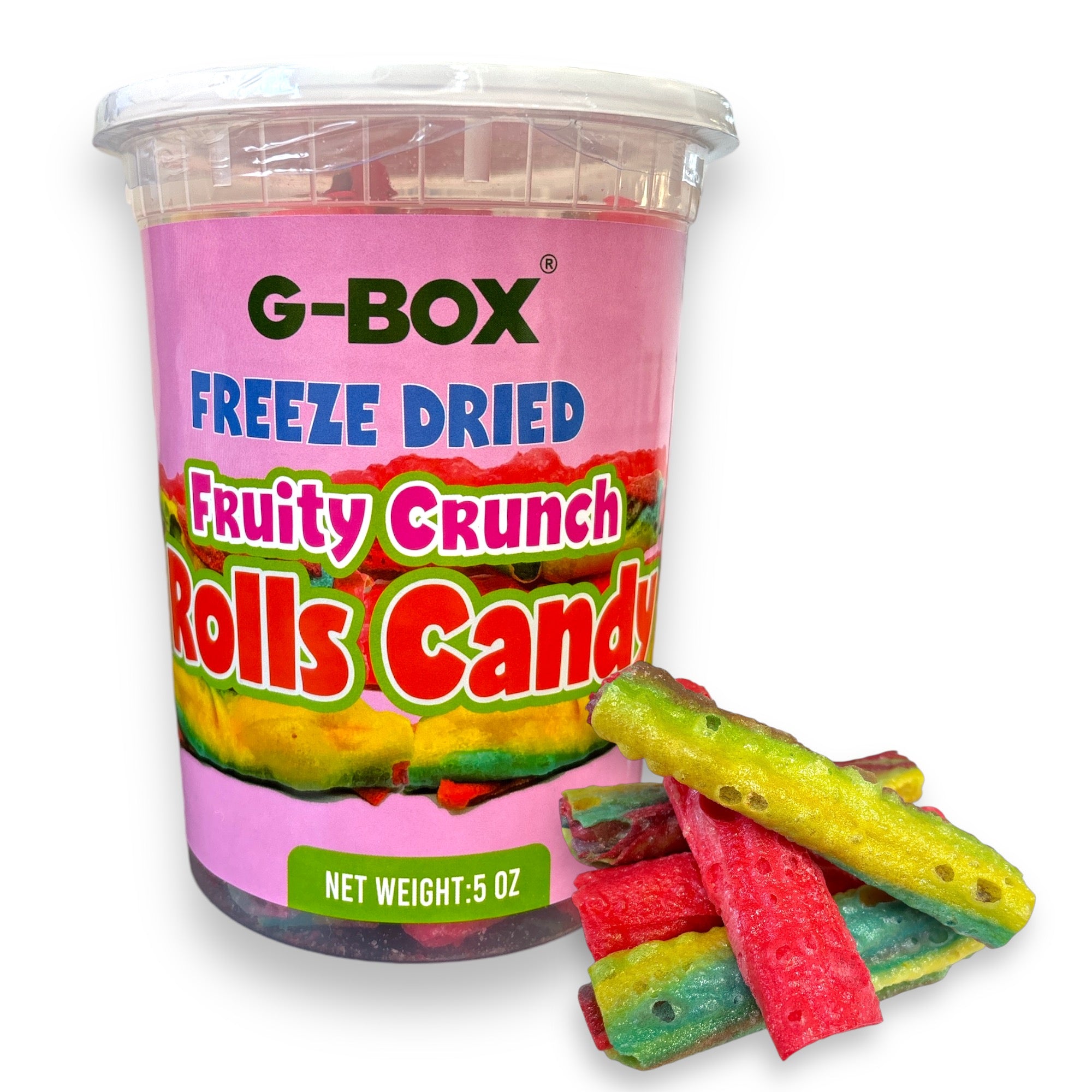 G-BOX FREEZE DRIED FRUITY CRUNCH ROLLS CANDY-G-BOX