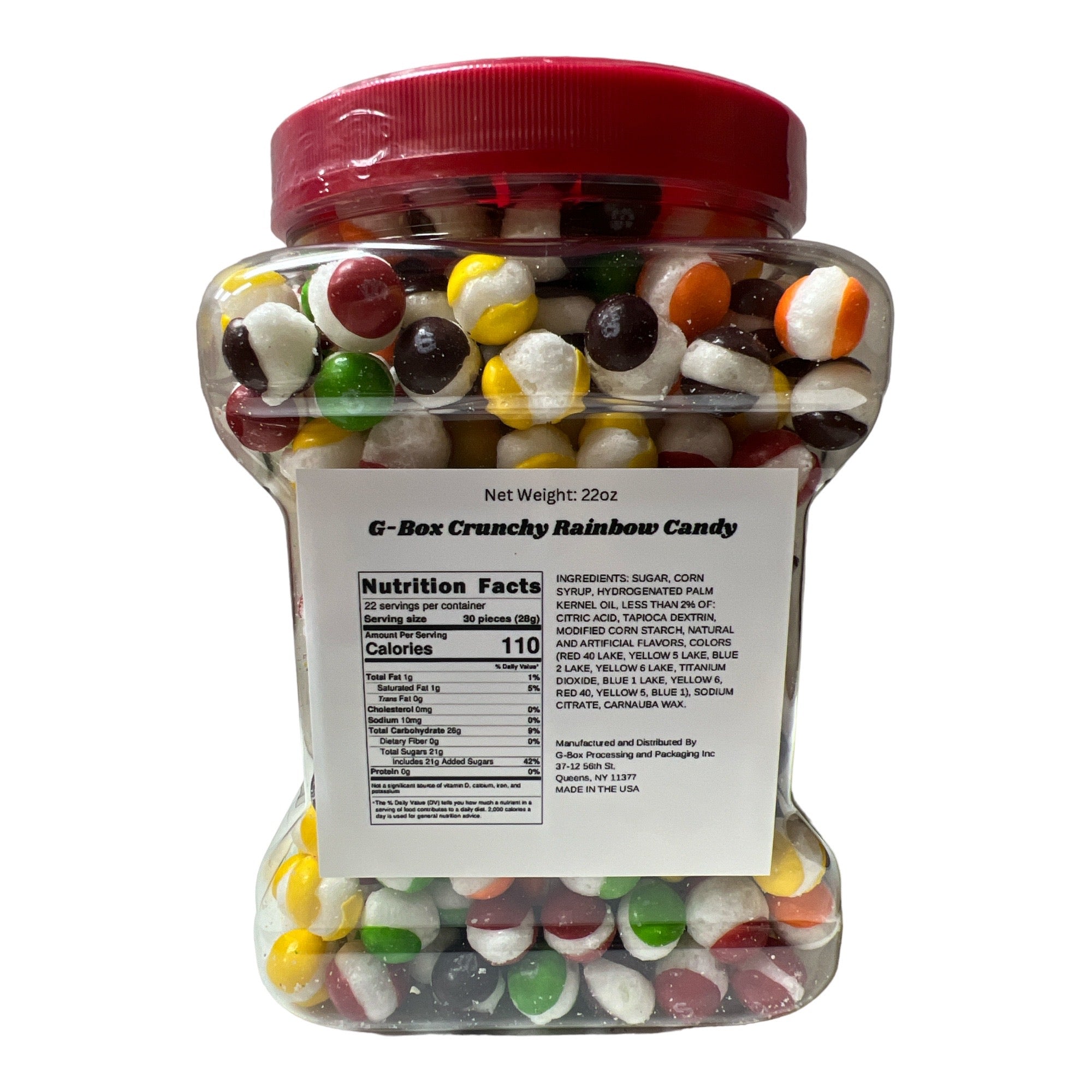 G-Box Crunchy Rainbow Candy in Jar Container-G-BOX