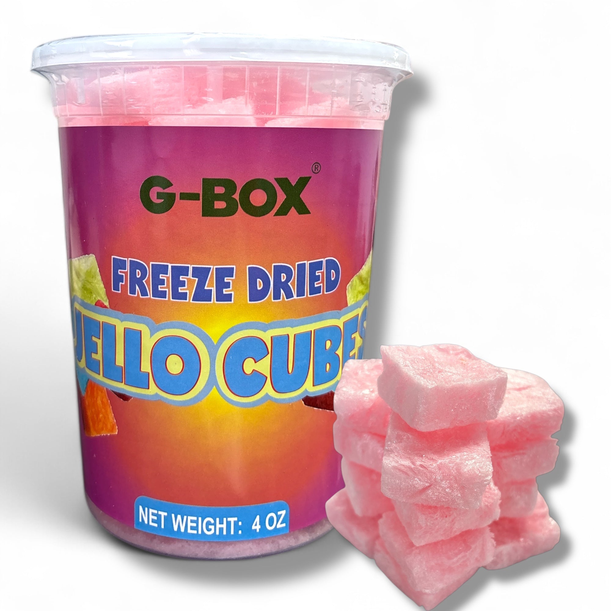 G-BOX FREEZE DRIED JELLO CUBES (PINK STRAWBERRY)-G-BOX