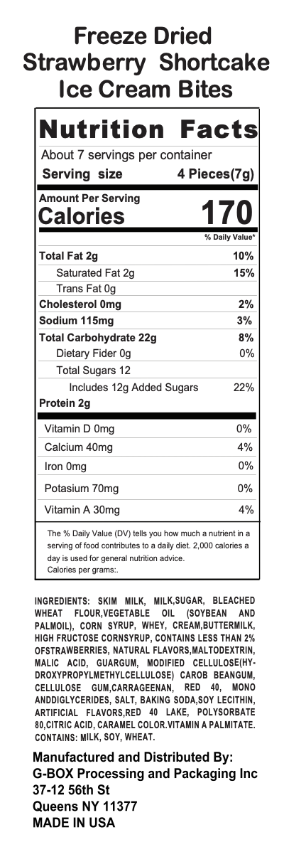 G-BOX FREEZE DRIED STRAWBERRY SHORTCAKE ICE CREAM CRUMBLE MIX BITES (Sample Size)-G-BOX