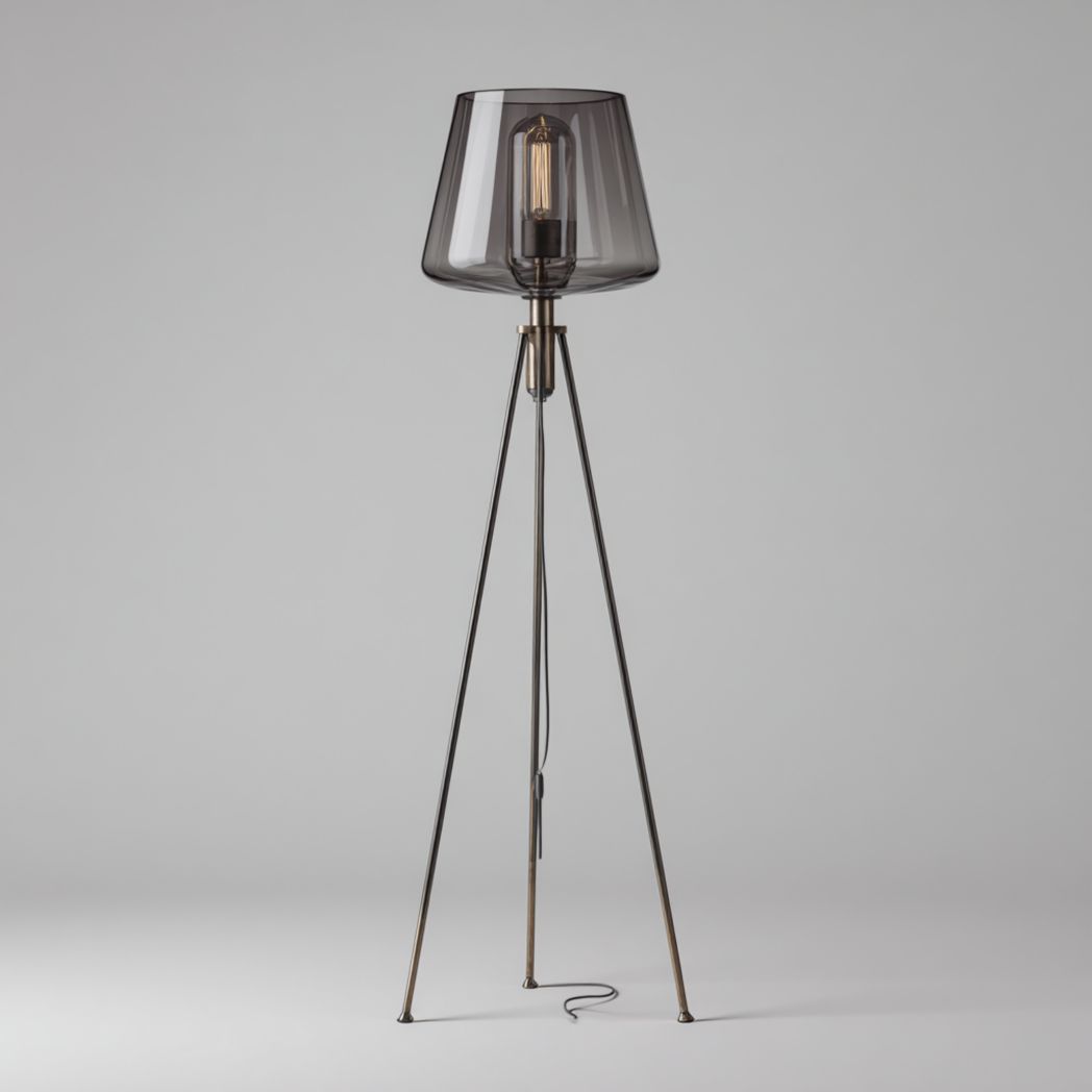 Lampa podłogowa na trójnogu z przezroczystym kloszem-Provider Home