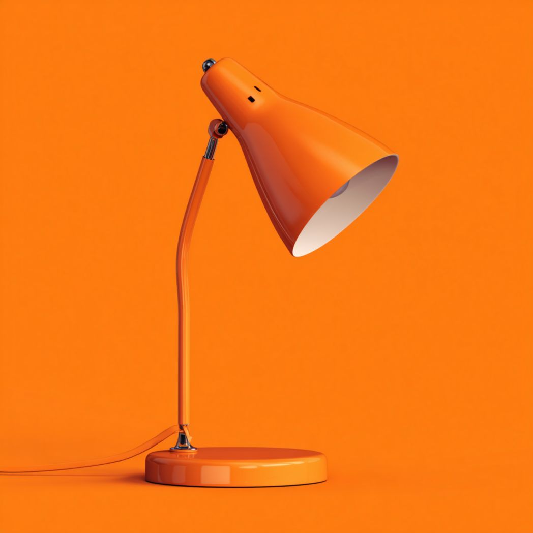 Metalowa lampa biurkowa pomarańczowa z regulowanym kloszem E27-Provider Home