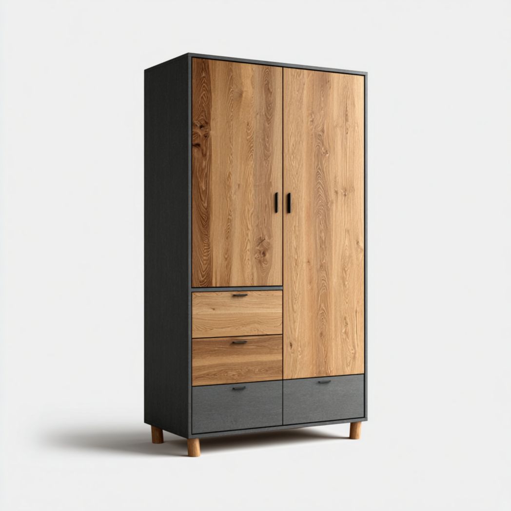 Szafa z szufladami i drzwiami, nogi drewniane-Provider Home