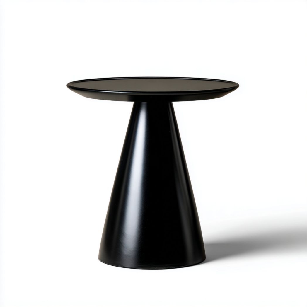 Okrągły stolik boczny na stożkowej podstawie czarny mat-Provider Home
