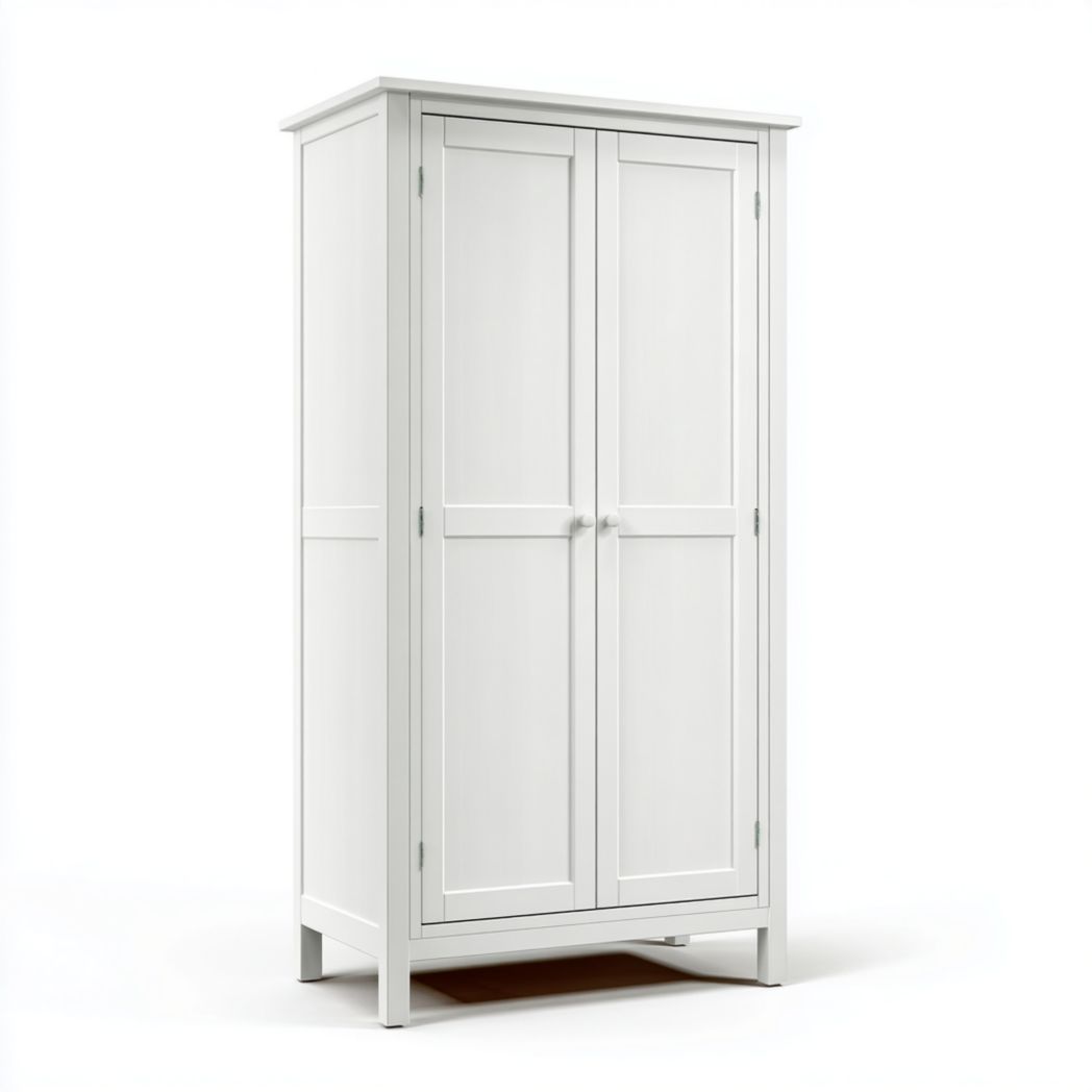 Szafa dwudrzwiowa z litego drewna sosnowego w kolorze białym-South East