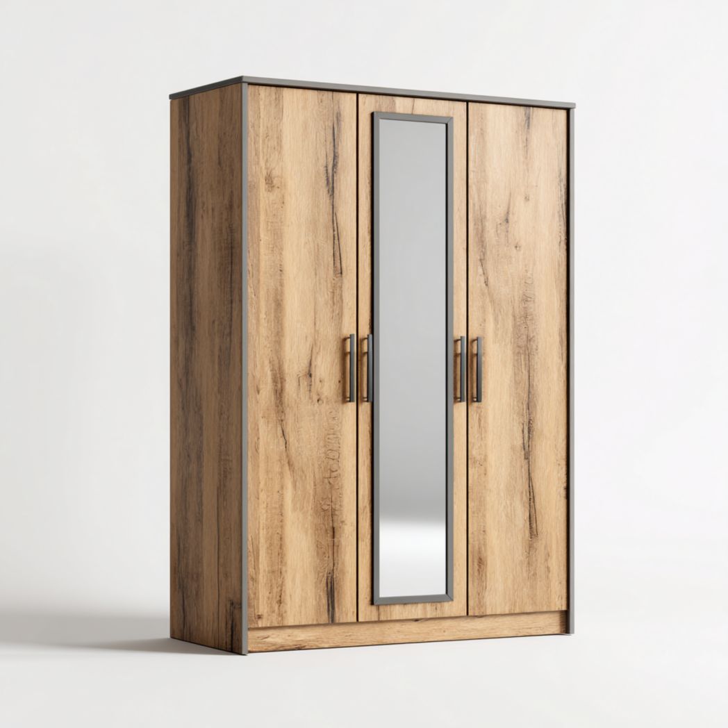 Szafa trzyskrzydłowa z lustrem, płyta laminowana-South East
