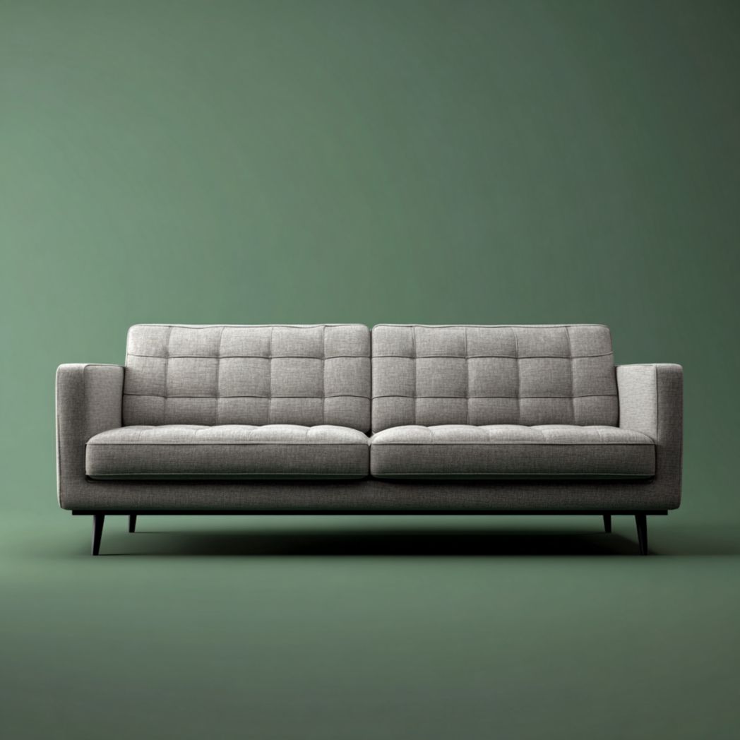 Sofa trzyosobowa z tkaniny szarej, nowoczesna-South East