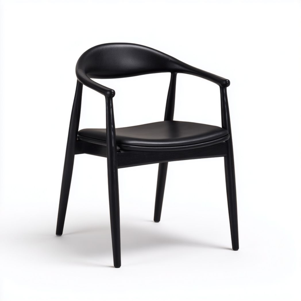 Krzesło z oparciem i podłokietnikami czarne drewno bukowe-South East