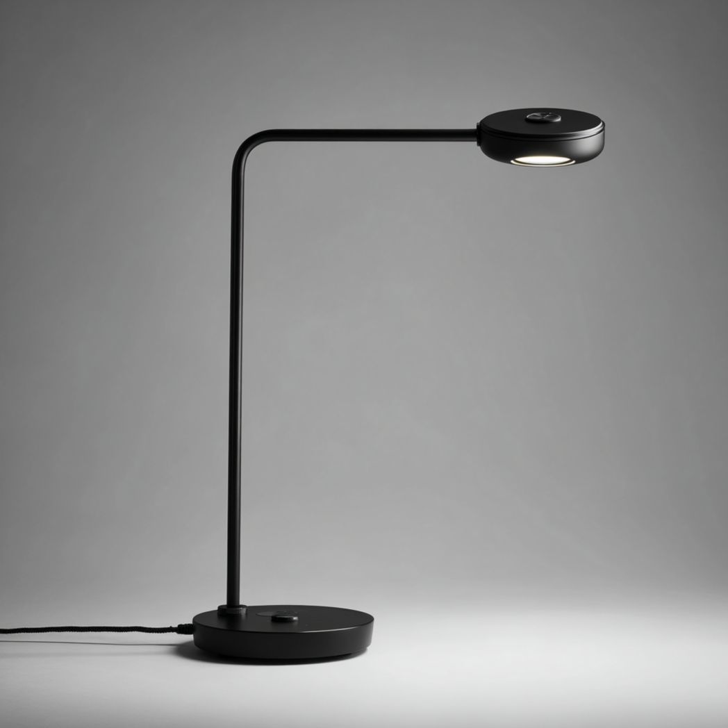 Lampa biurkowa LED czarna metalowa z regulowaną głowicą-Allwood Home