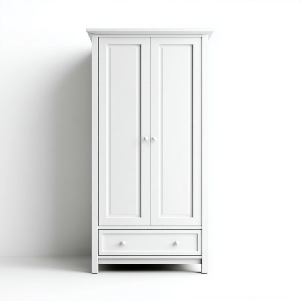 Szafa dwudrzwiowa biała z szufladą-Allwood Home