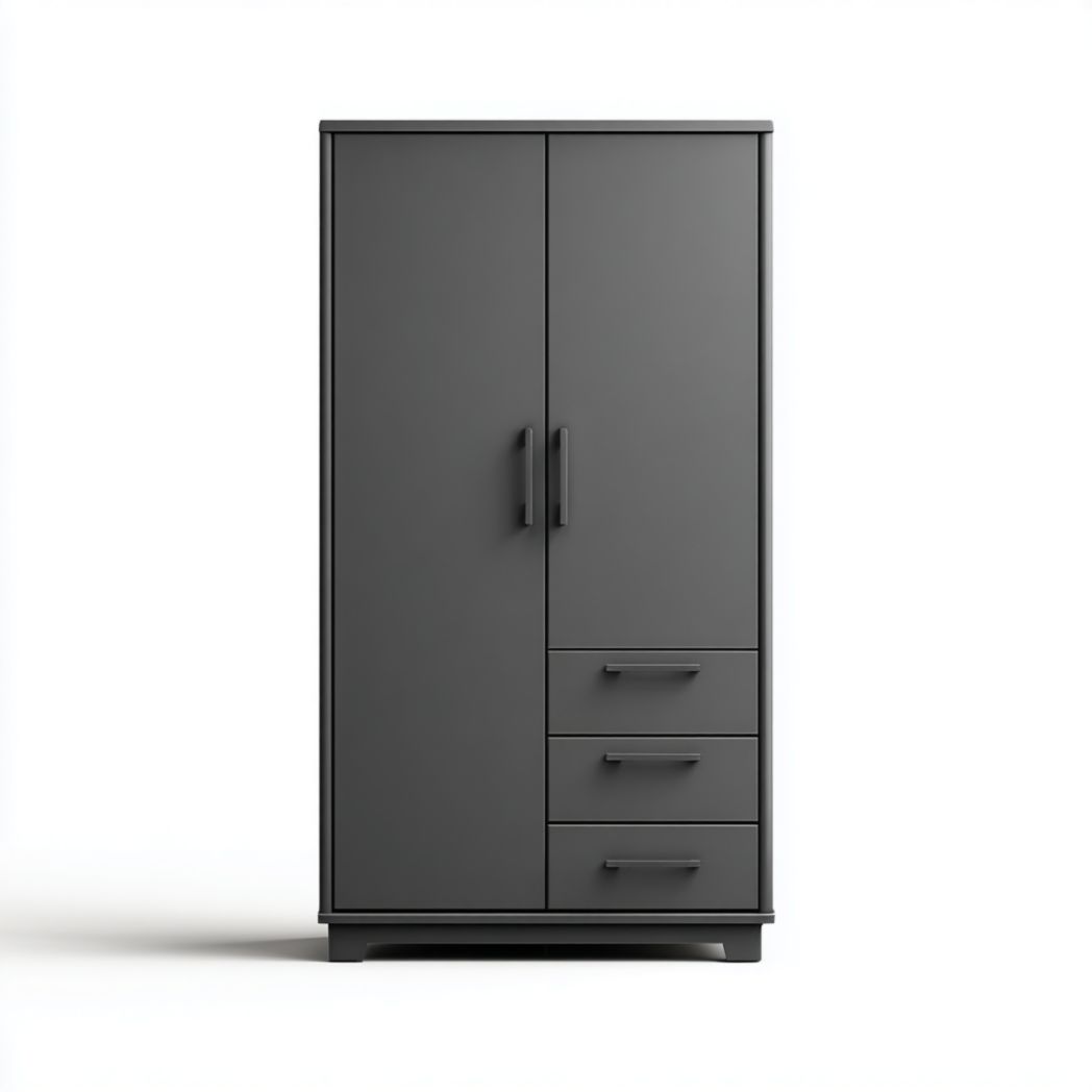 Szafa z szufladami i drzwiami, grafitowy kolor-Simons Patio
