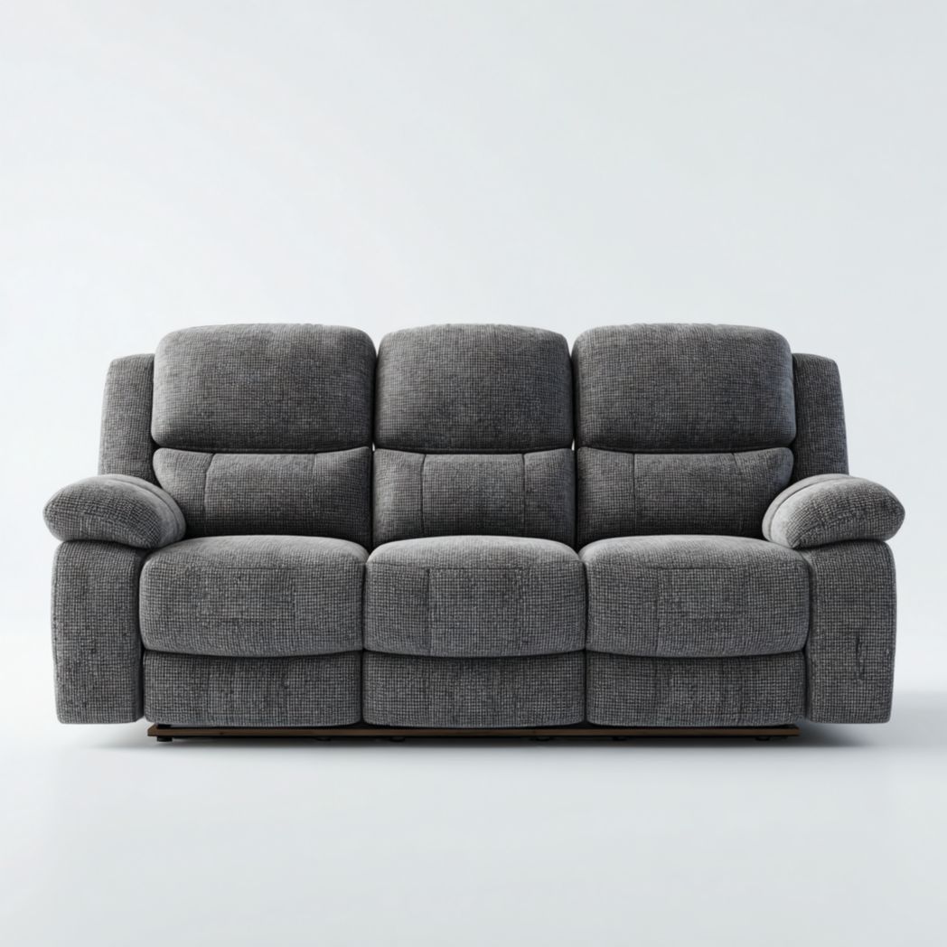 Sofa trzyosobowa z tkaniny szarej-Simons Patio