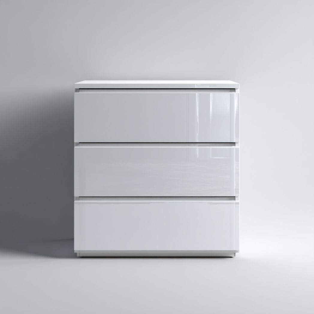 Komoda z trzema szufladami z wykończeniem na wysoki połysk-Simons Patio