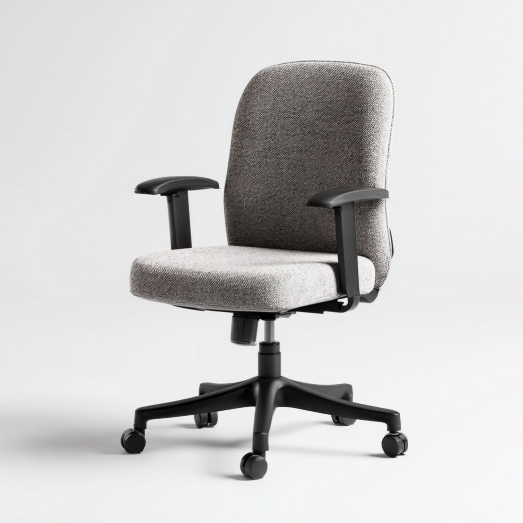 Obrotowe krzesło biurowe z podłokietnikami i regulacją wysokości, szare-Upholstery Design
