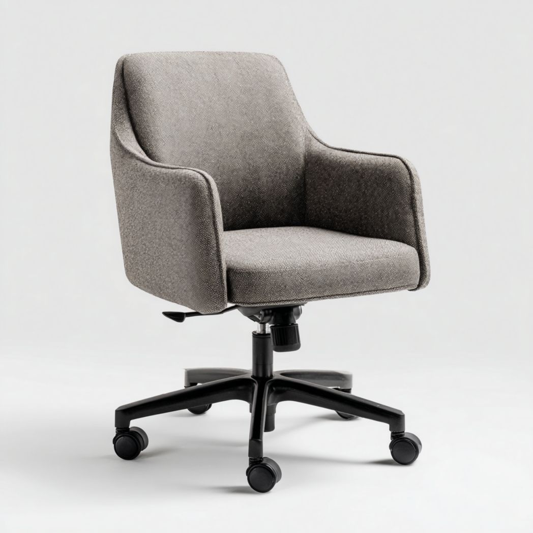Obrotowe krzesło biurowe tapicerowane szare-Freedman Office