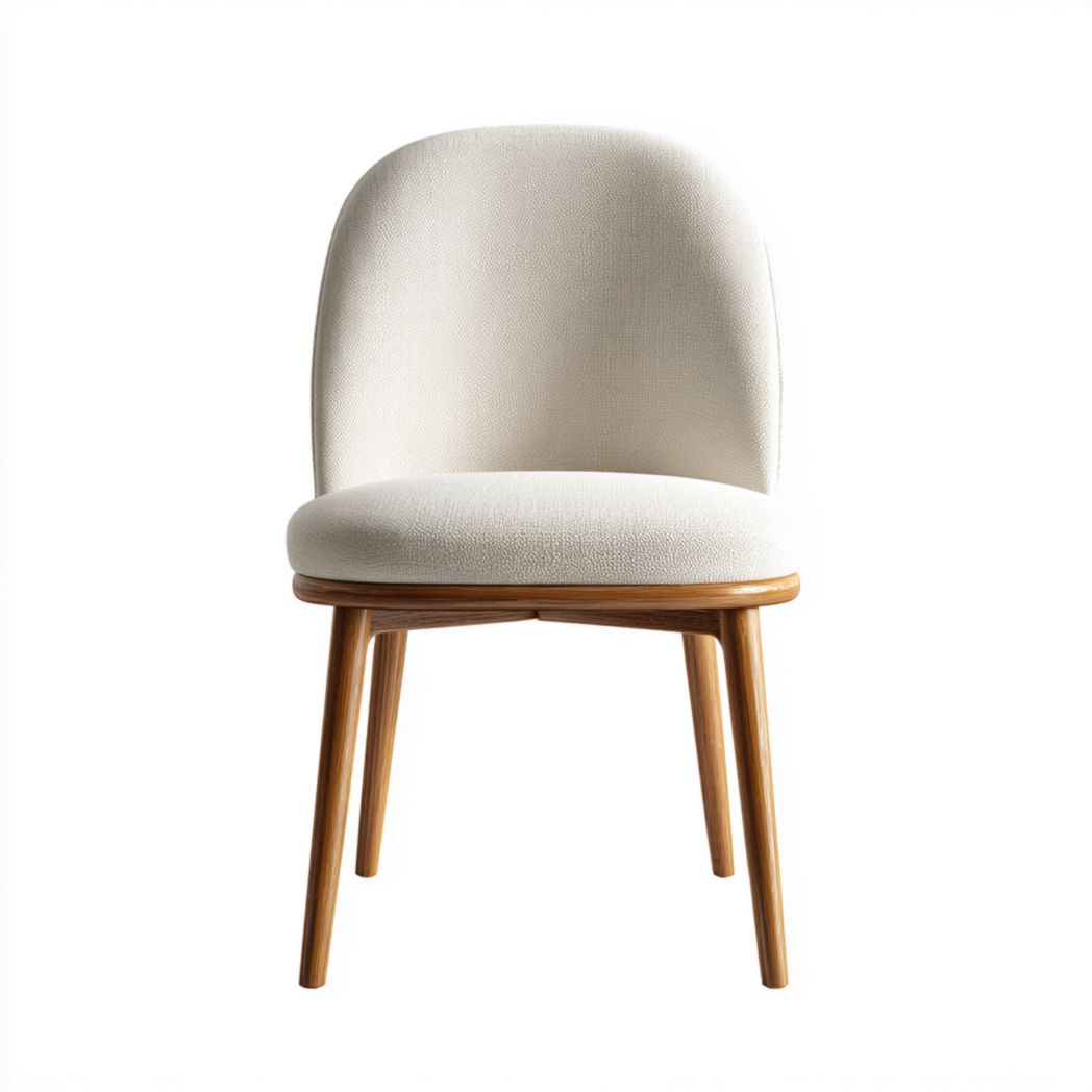 Krzesło tapicerowane tkaniną poliestrową z nogami z drewna kauczukowego, białe siedzisko-Freedman Office