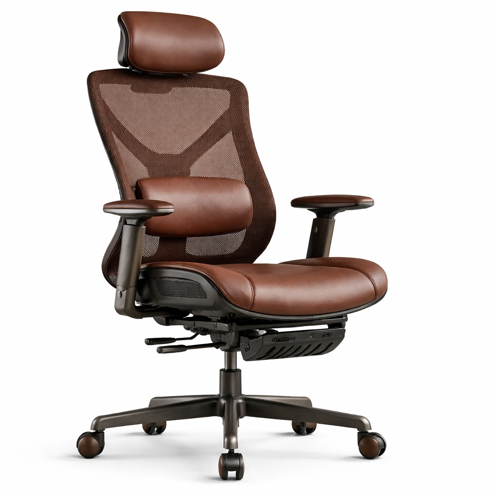 Silla ergonomica de oficina con soporte lumbar y reposacabezas-cozixo