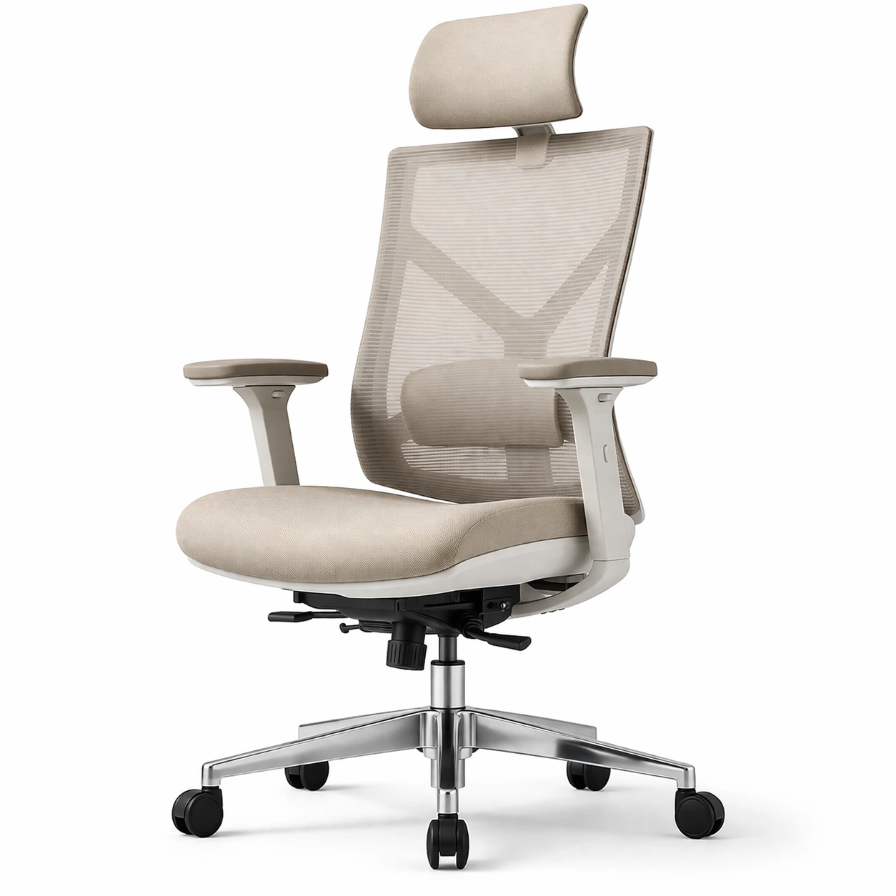 Silla ergonomica de oficina con reposacabezas y soporte lumbar ajustable-cozixo