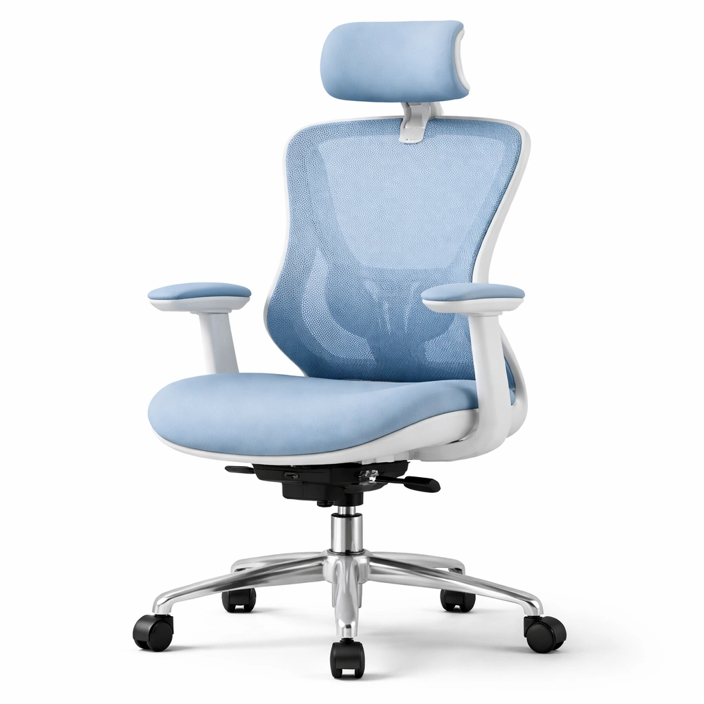 Silla ergonomica de oficina con respaldo de malla y asiento acolchado-cozixo