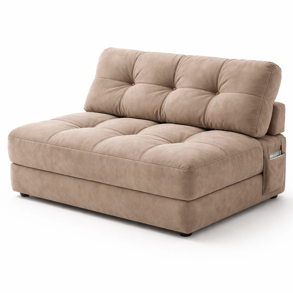 Sofa convertible acolchado con diseno modular y bolsillo lateral-cozixo