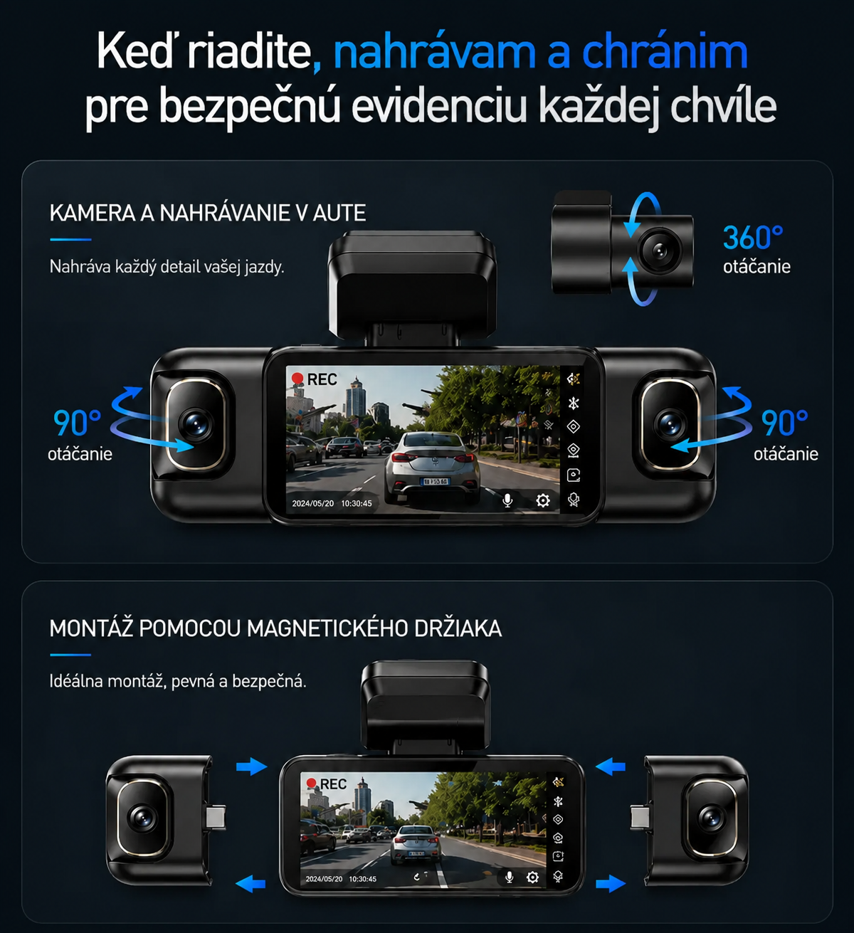 Garmin G980 (Najnovší model 2026): Inteligentná 360° autokamera s hlasovým ovládaním, 4K a GPS