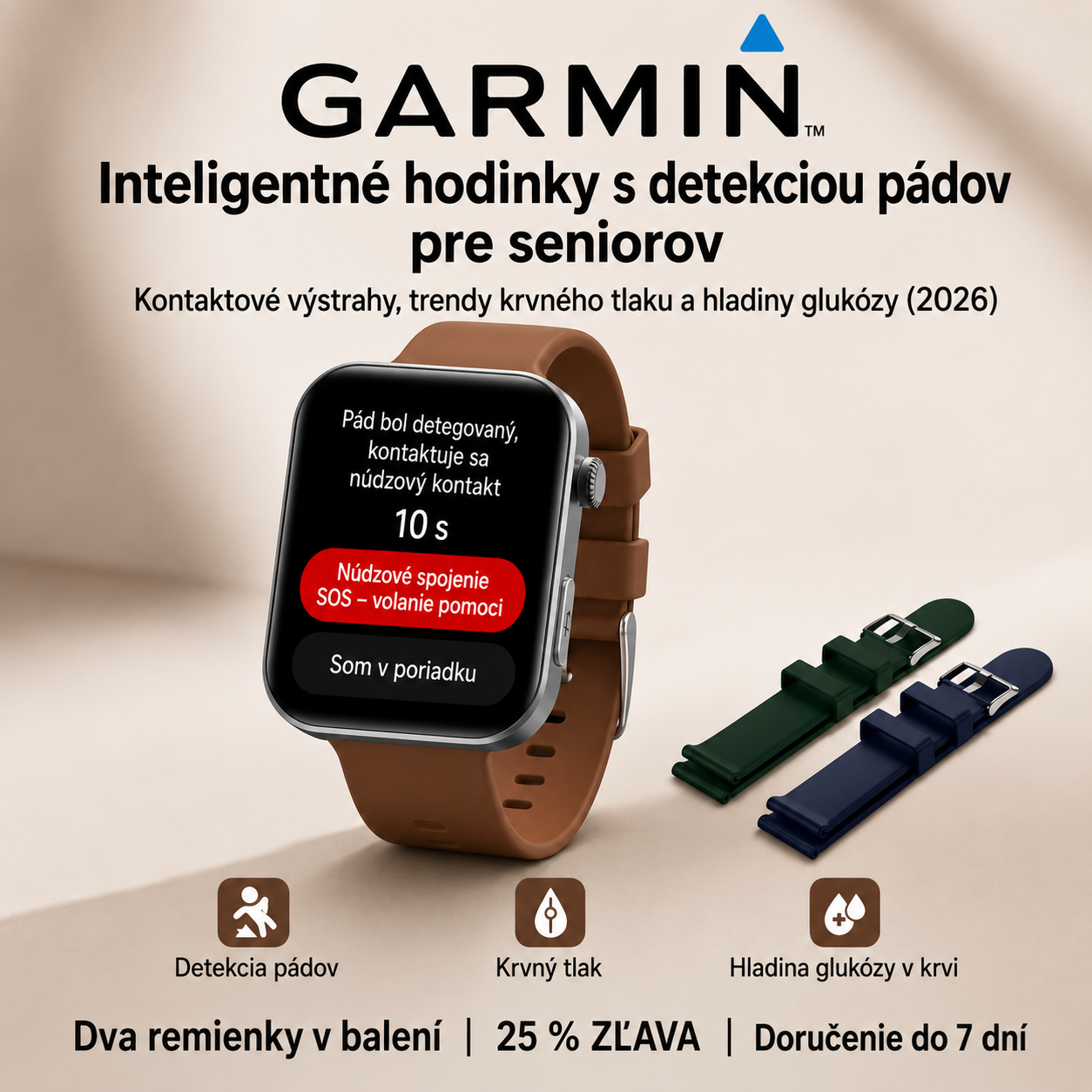 NOVINKA 2026! Smart hodinky Garmin AI – Meranie cukru a tlaku, funkcia volania + 2 remienky ako darček 🎁📞