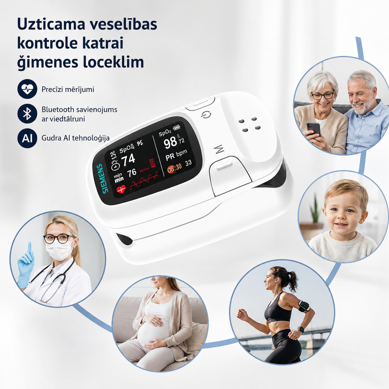🩸 Siemens™ 2026 jaunākais modelis 11 vienā bezadatu glikometrs 🇩🇪 Ražots Vācijā • Bez adatas dūriena • Bez teststrēmelēm • Rezultāti tikai 5 sekundēs